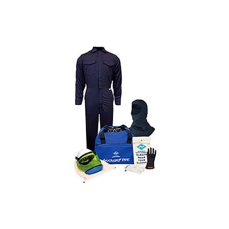 National Safety Apparel ArcGuard KIT2CV08BLG11 8 cal/cm2 Arc Flash Kit w/ FR Coverall w/ Balaclava, LG, Glove Sz 11 KIT2CV08BLG11